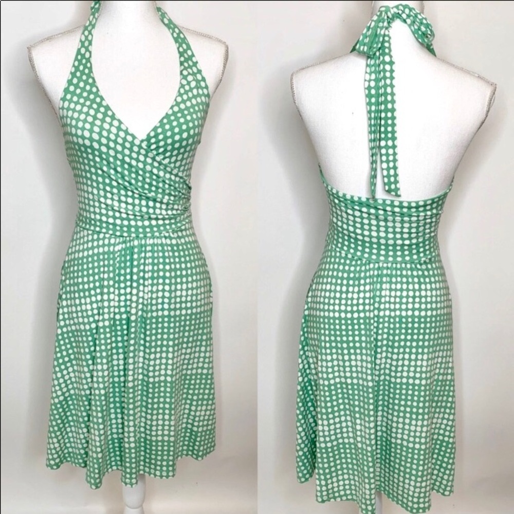 Boden Dress Size US 6P Green/white halter